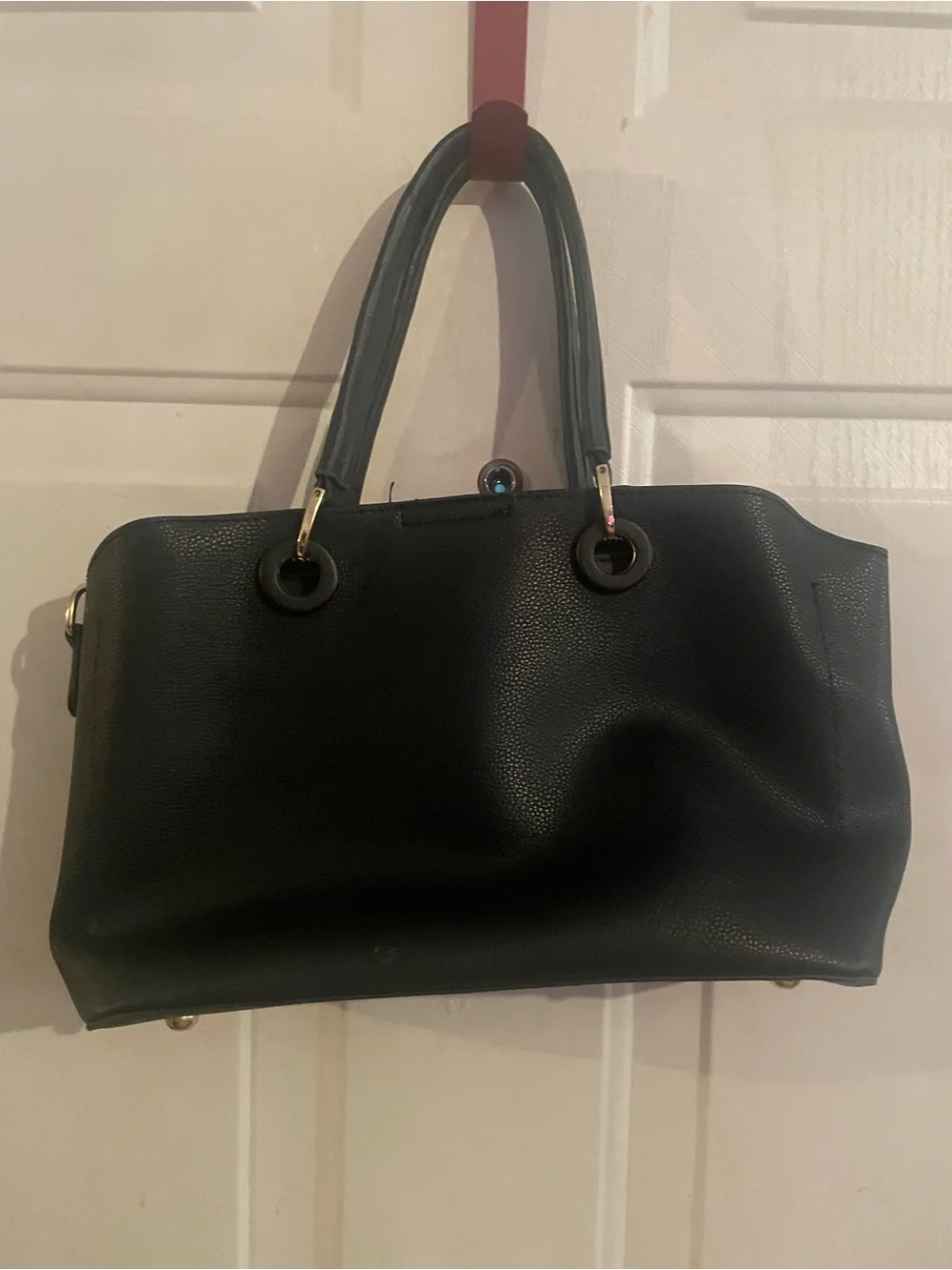 Classic Black Leather Tote Bag - Elegant Everyday Carry